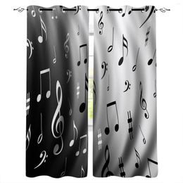 Curtain Water Wave Music Musical Notes Blackout Living Room Window Children's Curtains For The Bedroom