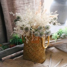 Dried Flowers Thorn Ball Small Flower Bouquet Dandelion DIY Home Wedding Photography Christmas Decor Artificial With plants