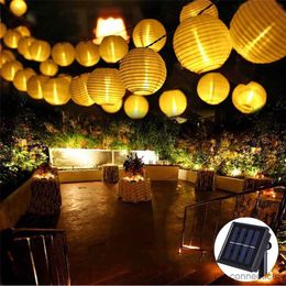 Camping Lantern String Lights Outdoor Garden Lantern Ball Solar Light Garden Patio Holiday Lantern Solar String Light R230612