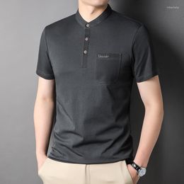 Men's Polos Top Grade 2023 Brand Designer Summer Polo Shirt Men Plain Short Sleeve Korean Solid Colour Casual Tops Fashions Clothes