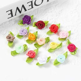 Dried Flowers Mini Rose Artificial Heads 2cm Fabric Flower Wedding Decoration Craft Supplies Ribbon Bow-Knot Gift Decor