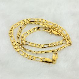 Top European Hip Hop Gold Plating Copper Necklace Vacuum Plating Imitation Gold Ornament Curb Necklaces More Sizes Three-Room Necklace