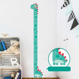 Cute Long Neck Dinosaur Children Growth Ruler Baby Room Decoration Measure Height Sticker For Nursery Height Wall Decal Removabl