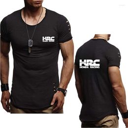 Men's T Shirts Men's T-shirt HRC Race Motorcycle Summer Casual Solid Colour Cotton T-shirts Fashion High Quality Men Clothes