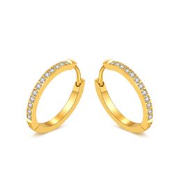 Women Ladies Zircon Earrings Luxury Niche Stainless Steel Hoop Earrings Fashion Gifts Size 20mm