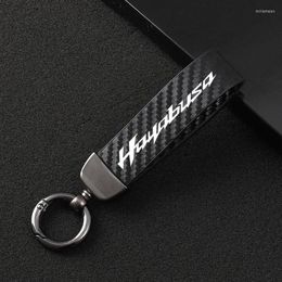 Keychains Fashion Motorcycle Carbon Fibre Leather Rope Keychain Key Ring For SUZUKI GSX1300R HAYABUSA GSX 1300R GSX1300 Miri227393288m