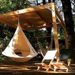 Hammocks Waterproof Outdoor Garden Camping Hammock Swing Foldable Children Room Tree Tent Ceiling Hanging Sofa Bed R230613