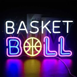 LED Neon Sign Basketball Neon Signs Letter LED Sign Cool Neon Lights for Basketball Hall Club Room Shop Boys Room Sports Room Neon Signs R230613