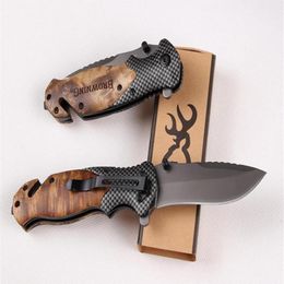 Wood Handle Browning X50 KNIFE Man039s Pocket Knife Gift Camping Outdoor Tactical Folding Knives Tools Outdoor EDC TOOL Surviva184323W