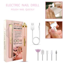 Nail Art Kits Electric Drill with LED Cutters Mill for Manicure Pedicure Machine Set USB Rechargeable Professional nail lathe 230613