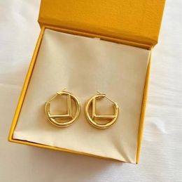 Women Hoop Earrings Premium Gold Diamond Earring Designer Stud Earring Luxury Hoops Brand Letter Design Earrings F Fashion Jewellery With Box