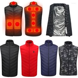 Men's Vests 9 Places USB Electric Heated Vest Winter Smart Heating Jackets Men Women Thermal Heat Clothing Plus Size Hunting Coat Jacket