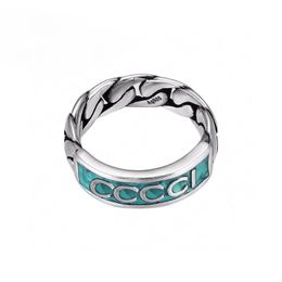 anéis masculinos de cavalo verde designer anel de esmalte feminino marca de luxo jóias tamanho 6 7 8 letras siver g anel masculino anel de aço inoxidável hip hop jóias Ringe