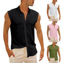 Men's Casual Shirts Mens Summer Surf Beach Tank Top Large Size Breathable Sleeveless Loose Solid Man Shirt Tee Homme
