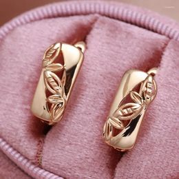 Dangle Earrings Fashion Irregular Hollow Texture Clip 585 Rose Gold Symmetry Simple Golden Party Jewellery Girl Accessories Gift