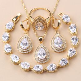 Necklace Earrings Set Classic Women Accessories And With 925 Mark Female Bracelet Ring African Gold Colors Bridal