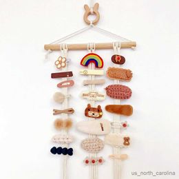 Garden Decorations Wooden Cloud Baby Hair Clips Holder Princess Girls Hairpin Hairband Storage Jewelry Organizer Wall Ornaments Hanging R230613