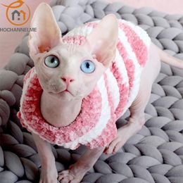 Clothing Hairless Cat Sweater Warm Cat Clothes in Autumn and Winter Sphinx Devon Pet Handmade Sweater