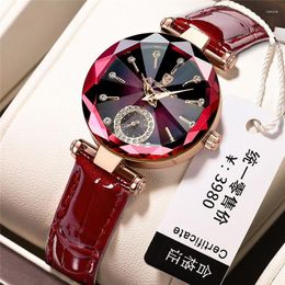 Wristwatches POEDAGAR Fashion Women Watch Top Ladies Girl Gold Wristwatch Genuine Leather Bracelet Classic Female Clock Gift