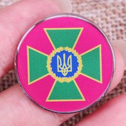 Brooches Ukrainian Armed Forces Flag Enamel Pin Military Badge Brooch Backpack Decoration Jewelry