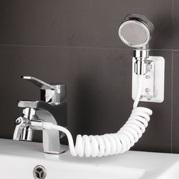 Bathroom Shower Heads Bathroom Basin Faucet Extender External Shower Head Washbasin Tap Water Divider Bidet Sprayer for Hair Washing Toilet Cleaning 230612