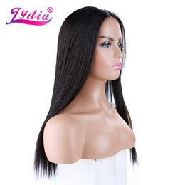 Lace Wigs Lydia Long Straight Synthetic Wigs for Women Black Daily Heat Resistant Futura Mixed Hair Natural Looking Blonde Ombre 20Inch Z0613