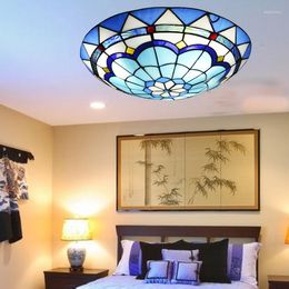 Ceiling Lights Mediterranean Stained Glass Tiffany Suspension Lamp Bedroom Kitchen Bar Lighting
