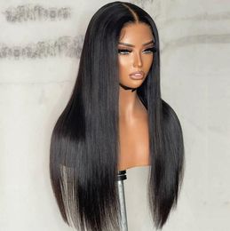 HD Transparent 5x5 Lace Closure Wig Brazilian Human Hair Straight Lace Frontal Wig For Pre Plucked Lace Wig