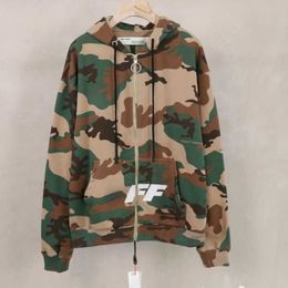 offs designer hoodie mens sweatshirt camouflage letter embroidery cotton hoodies American hip-hop men women hoodie high quality oversize zipper jacket