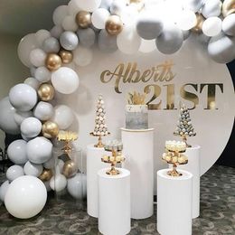 Party Decoration 5pcs/set)Wedding Pedestal Gold Baby Shower Backdrop White Mental Columns For Cakes Stands Yudao340