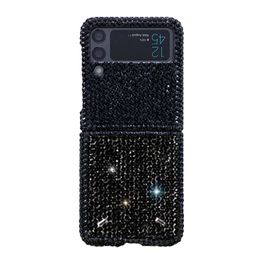 Designer Bling Rhinestones Diamonds Cell Phone Cases for Men Women Samsung Galaxy Z Flip 1 2 3 4 Fold 5G Luxury Crystal Glitter Sparkle Mobile Back Covers Fundas MLJPro