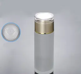 120ml frosted glass bottle with gold lid ,glass lotion toner bottle ,frost 120 ml Cosmetic Packaging glass bottle