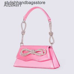 Evening Bags Mini Rhinestone Bow Fashion Handbags For 2022 Women Chic Boutique Shiny Crystal Satin Small Evening Clutch Purse Wedding Party