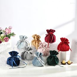 Gift Wrap 2023 European Style Candy Bag Fairy Bundle Creative Round Velvet Cloth Wedding Engagement Box ZC521