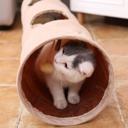 Toys New Cat's Favorite!Luxury Chamois Pet Cat Tunnel Crazy Shake Hanging Ball Expandable Cat Long Tunnel Kitten Play Toy Collapsible