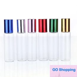 500pcs/Lot 10ml Clear Glass Essential Oil Roller Bottles with Glass Roller Balls Aromatherapy Perfumes Lip Balms Roll On Bottles All-match
