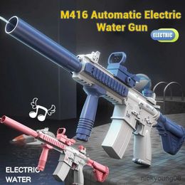 Sand Play Water Fun Gun Toy For Kids Summer Electric Automatic Continuous Launch High Pressure Guns Outdoor Swimming Pool R230613