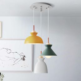 Pendant Lamps Nordic Simple Modern Bedroom Bedside Personality Bar Iron Rice Cup Light Restaurant Hanging Lamp