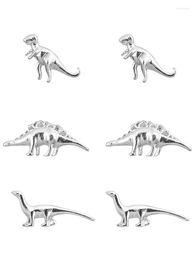 Stud Earrings 3 Pair/set Tyrannosaurus Stegosaurus Dinosaur Funny Vintage Fashion Costume Jewelry For Women Teens