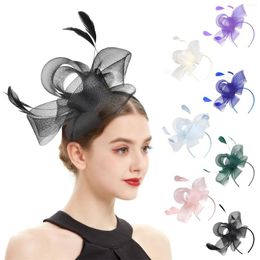 Headpieces Headbands Men Pack Hat For Women Wedding Flower Cocktail Mesh Hair Clip Tea Party Headband Thin