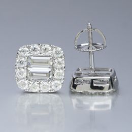 Passed Test Baguette Moissanite Earrings Studs S925 Silver Diamond Charm Jewellery Men and Women Classic Earrings