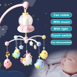 Rattles Mobiles Music Box Rattles For Kids Baby Toys 0-12 Months Mobile On The Bed Bell Educational Toys borns Nightlight Rotation Rattle 230612