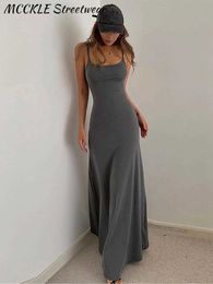 Casual Dresses Sexy Slim Long Dress Women Sleeveless Elegant Hip Package Female Slip Dresses 2023 Summer Korean Temperament Solid Lady Vestidos Z0612