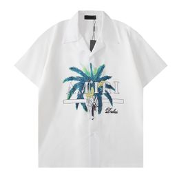 Mens designer luxury dress Shirts silk Shirt Luxury Clothes Short Sleeve letter clowers print Casual Summer collar mens mix Colours Size M-3XL A136