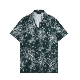 Mens designer luxury dress Shirts silk Shirt Luxury Clothes Short Sleeve letter clowers print Casual Summer collar mens mix Colours Size M-3XL A145