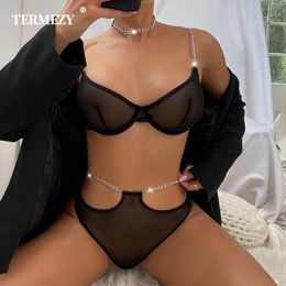 Bras Sexy Ultra Thin Brassiere Black Panty French Shackles Lingerie Summer Women Underwear Push Up Bralette Fashion Bra Brief Sets 230613