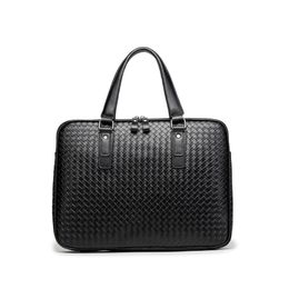 New Knitting New Handbag Men's Bag Horizontal Business Single Shoulder Oblique Straddle Bag Korean Version of Men's Briefcase Tide