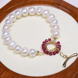 Strand Chinese Style Natural Freshwater Pearl Bracelet 8-9mm Fashion Design Hand Jewellery
