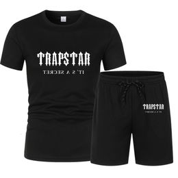 Men's Tracksuits Uyuk Man Summer Tracksuit Men's Casual Sports Set TRAPSTAR Printing Short Sleeved Shorts Sets Female Fashion 2 Piece Sportswear 230613