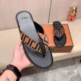 Men's slippers outdoor summer leather flip-flops designer slippers Beach sandals Leisure Resort slides plus size 38-44